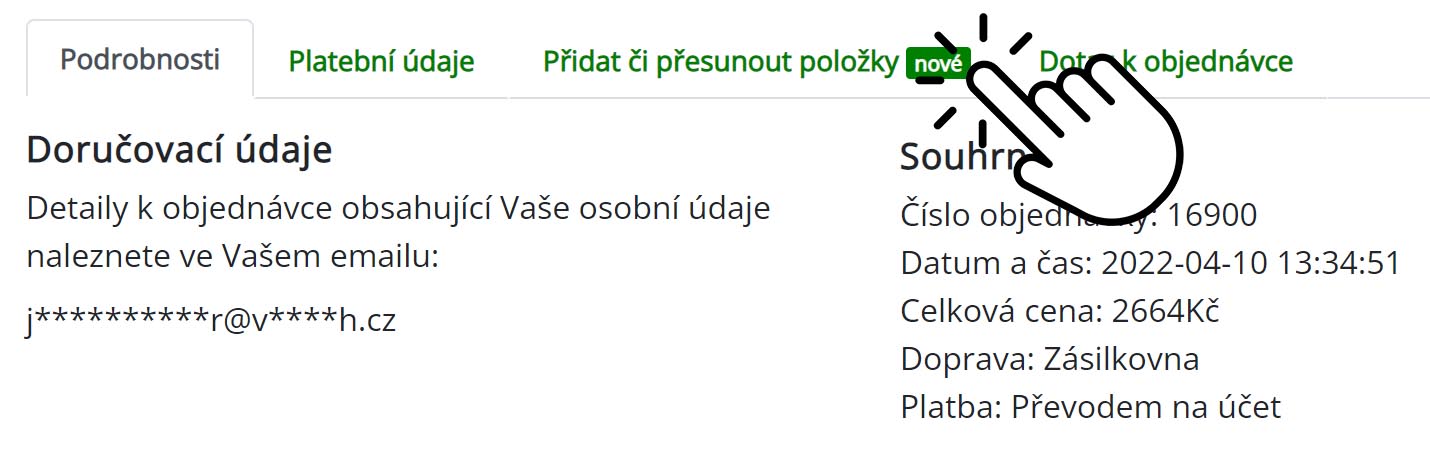 Pulsante modifica dell'ordine