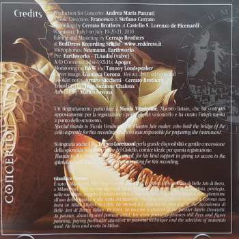 CD Francesco Geminiani: 6 Sonatas For Cello and Basso Continuo Op.5