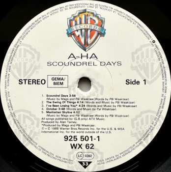 LP a-ha: Scoundrel Days