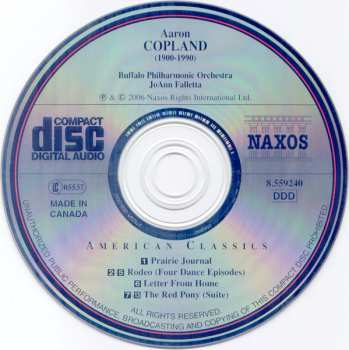 CD Aaron Copland: Rodeo (Four Dance Episodes) / The Red Pony (Suite) / Prairie Journal / Letter From Home