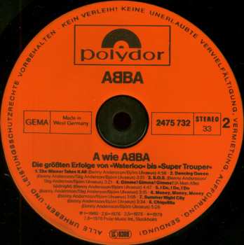 LP ABBA: A Wie ABBA (Die Grössten Erfolge Von »Waterloo« Bis »Super Trouper«)