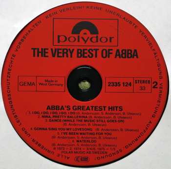 2LP ABBA: The Very Best Of ABBA (ABBA's Greatest Hits)