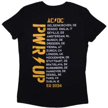 Merce AC/DC: Ac/dc Ladies T-shirt: Angus Triangle Prw-up Eu Tour '24 (back Print & Ex-tour) (medium) M