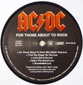 LP AC/DC: For Those About To Rock (We Salute You)