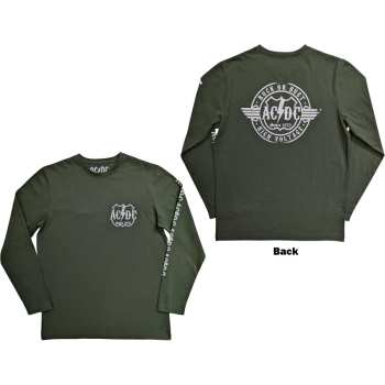 Merce AC/DC: Ac/dc Unisex Long Sleeve T-shirt: Rock Or Bust (back & Sleeve Print) (small) S