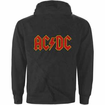 Merce AC/DC: Ac/dc Unisex Zipped Hoodie: Logo (back Print) (small) S