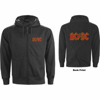 Merce AC/DC: Ac/dc Unisex Zipped Hoodie: Logo (back Print) (small) S
