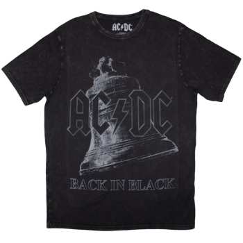 Merce AC/DC: Ac/dc Unisex Stone Wash T-shirt: Back In Black Bell (black) (medium) M