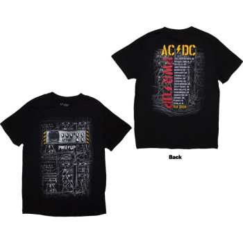 Merce AC/DC: Ac/dc Unisex T-shirt: Control Wires Pwr-up Eu Tour '24 (back Print & Ex-tour) (small) S