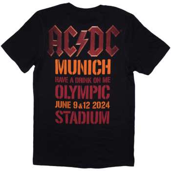 Merce AC/DC: Ac/dc Unisex T-shirt: Pwr-up Munich '24 (back Print & Ex-tour) (small) S