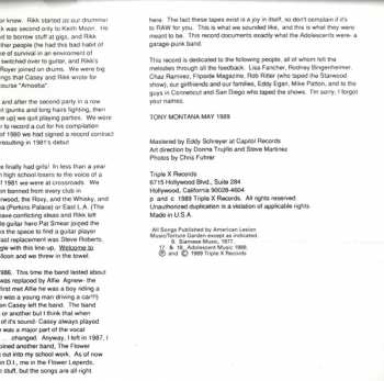 CD Adolescents: Live 1981 And 1986