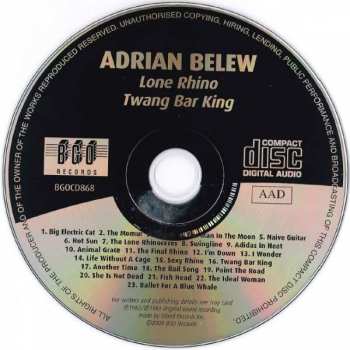 CD Adrian Belew: Lone Rhino / Twang Bar King