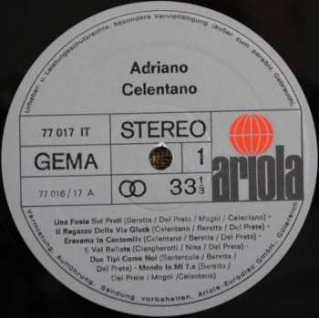 LP Adriano Celentano: Adriano Celentano