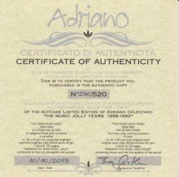 33SP/Set di cofanetti Adriano Celentano: Gli Anni Music Jolly 1958-1963 - La Storia Dei 45 Giri = The Music Jolly Years 1958-1963 - The 45 Rpm Story CLR | DLX | LTD | NUM