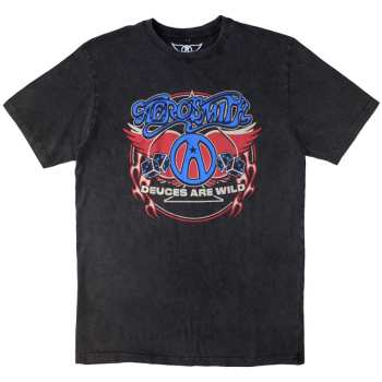 Merch Aerosmith: Stone Wash Maglietta Rainbow Spade