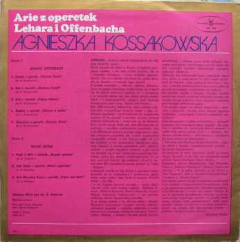 LP Agnieszka Kossakowska: Arie Z Operetek Lehara I Offernbacha