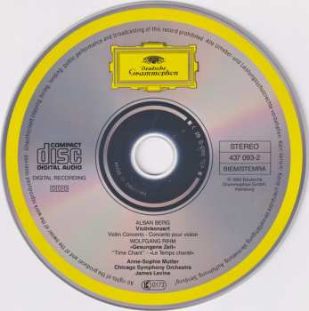 CD The Chicago Symphony Orchestra: Violinkonzert · Violin Concerto / »Gesungene Zeit · Time Chant«