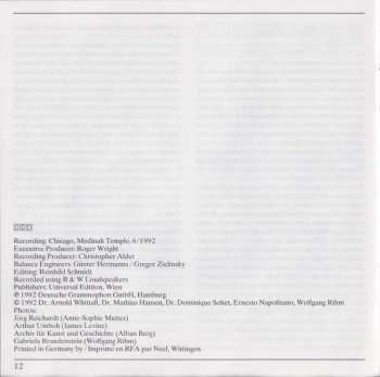 CD The Chicago Symphony Orchestra: Violinkonzert · Violin Concerto / »Gesungene Zeit · Time Chant«