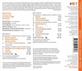 2CD Albert Ayler: La Cave Live Cleveland 1966 Revisited
