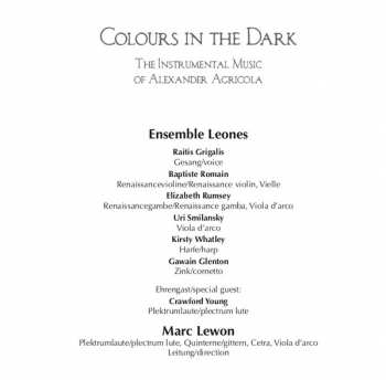 CD Alexander Agricola: Colours In The Dark (The Instrumental Music Of Alexander Agricola)