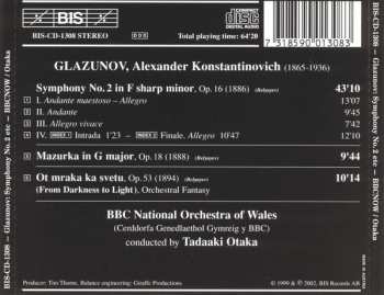 CD Alexander Glazunov: Symphony No. 2, Mazurka, From Darkness To Light