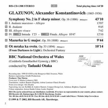 CD Alexander Glazunov: Symphony No. 2, Mazurka, From Darkness To Light