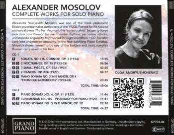2CD Alexander Mossolov: Complete Works For Solo Piano