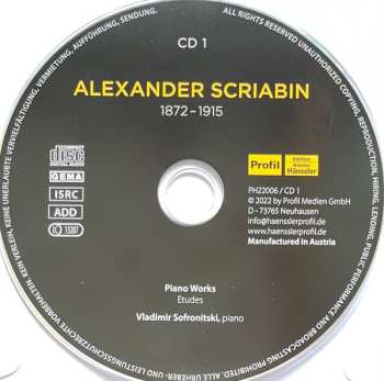 12CD/Set di cofanetti Alexander Scriabine: 150th Anniversary / Piano Works
