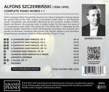 CD Giorgio Koukl: Complete Piano Works, Vol. 1