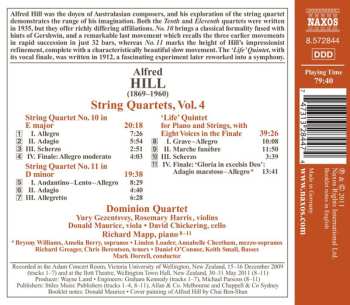 CD Alfred Hill: String Quartets Vol. 4