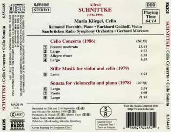 CD Alfred Schnittke: Cello Concerto / Stille Musik / Cello Sonata