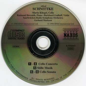 CD Alfred Schnittke: Cello Concerto / Stille Musik / Cello Sonata