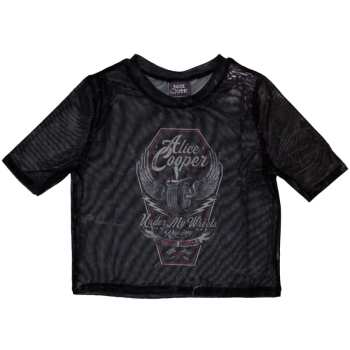  Alice Cooper: Alice Cooper Ladies Crop Top: Under My Wheels (mesh) (x-small) XS