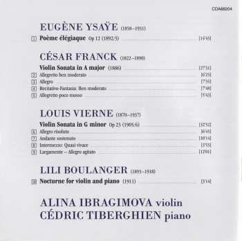 CD César Franck: Violin Sonatas, Poème Élégiaque