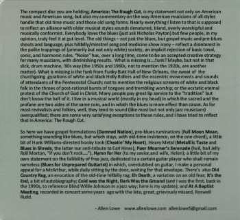 CD Allen Lowe: America: The Rough Cut