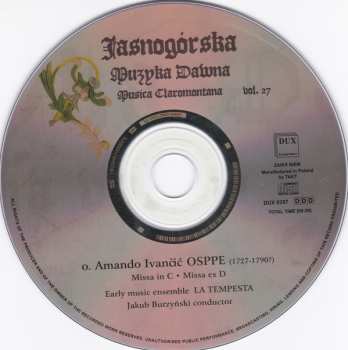 CD La Tempesta: Missa In C, Missa Ex D