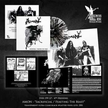 LP Amon: Sacrificial / Feasting The Beast (4th Press Clear W/ Black Splatter Vinyl)