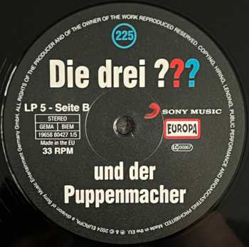 5LP/Set di cofanetti André Marx: Die Drei ??? 225 - Und Der Puppenmacher CLR | LTD