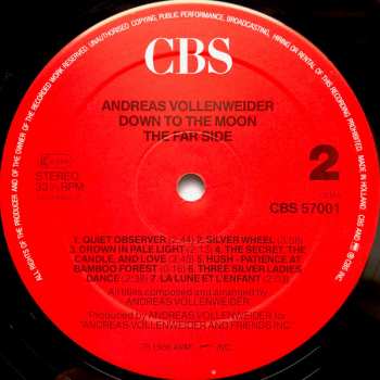 LP Andreas Vollenweider: Down To The Moon