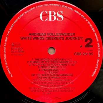 LP Andreas Vollenweider: White Winds (Seeker's Journey)