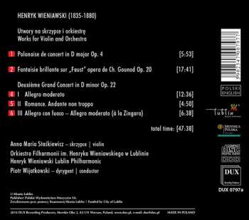 CD Anna Maria Staskiewicz: Henryk Wieniawski Works For Violin And Orchestra 