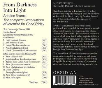 CD Antoine Brumel: From Darkness Into Light - The Complete Lamentations Of Jeremiah For Good Friday
