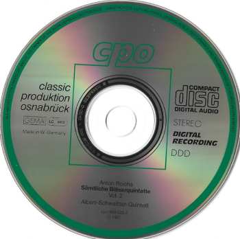 CD Anton Reicha: Sämtliche Bläserquintette Vol. 2