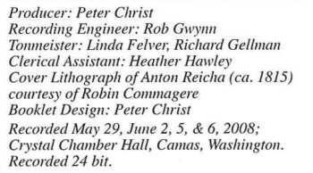 CD Anton Reicha: Woodwind Quintets Volume 1: opus 88. nos. 1 & 2