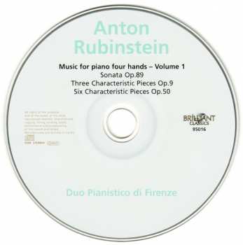CD Anton Rubinstein: Music For Piano Four Hands Vol. 1
