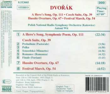 CD Antonín Dvořák: A Hero's Song, Op. 111 • Czech Suite, Op. 39 • Hussite Overture, Op. 67 • Festival March, Op. 54