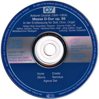 CD Antonín Dvořák: Messe D-Dur