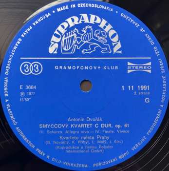 3LP/Set di cofanetti Antonín Dvořák: Smyčcové Kvartety