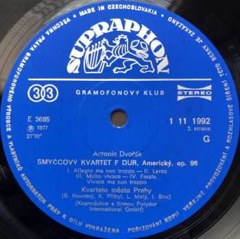 3LP/Set di cofanetti Antonín Dvořák: Smyčcové Kvartety