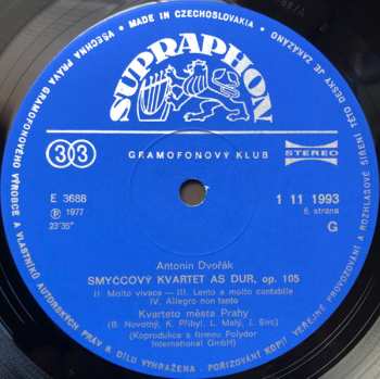 3LP/Set di cofanetti Antonín Dvořák: Smyčcové Kvartety